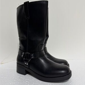 NEW Black Faux Leather Women's Boots - Sz 10M